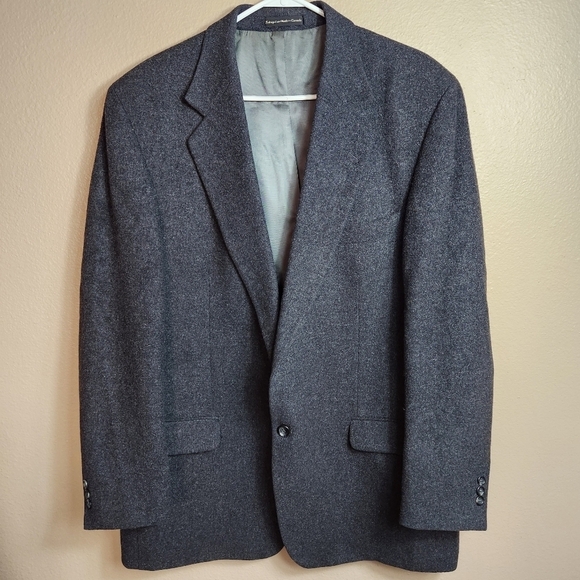 Botany 500 Vintage Mens Charcoal Gray 100% Camel Hair 2 Button Sport Coat-Sz 44L
